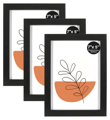 Fotorahmen-Set 3er, Schwarz, 13x18 cm, Acrylglas, Hängen & Stellen