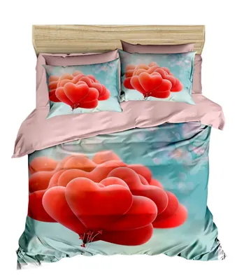 Produktbild von L'Essentiel Linge de Maison, 211, King-Size-Bettbezug-Set (FR), 100 % POLYESTER-MICROSATIN, Rot, 240 x 220 cm