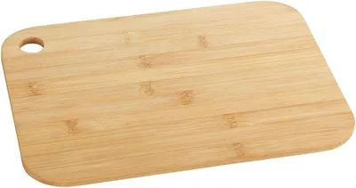 Produktbild von Bambus-Schneidebrett M, Küchenbrett, Schneidebrett mit Griffloch, messersicher, 28 x 0,8 x 20 cm, braun