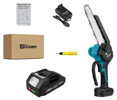 Image de Mini-tronçonneuse, moteur sans balais, guide-chaîne de 8 pouces, 1 batterie