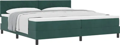 Immagine prodotto di Letto a molle con materasso verde scuro 200 x 200 cm in velluto