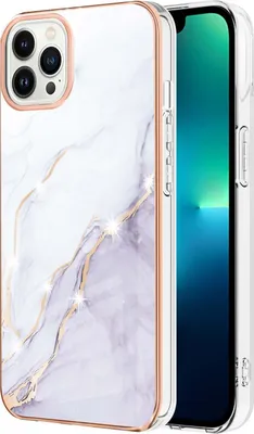 Image de Coque pour iPhone 14 Pro coque fine marbre antichoc TPU soft bumper case Blanc