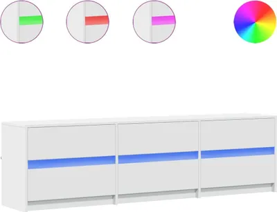 Produktbild von vidaXL TV-Schrank mit LED-Beleuchtung Weiß 180x34x50 cm Holzwerkstoff