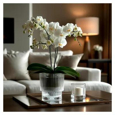 Produktbild von 2er-Set Selbstbewässerungstöpfe für Orchideen, Ø16cm, 2,7L mit 5L Orchideensubstrat für Innen