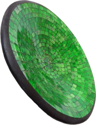 Produktbild von Mosaikschale Tonschale Glasschale Dekoschale Mosaik Kunsthandwerk Glassteine Deko rund L, grün