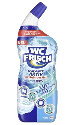 Zdjęcie produktu dla WC Frisch 2904514, WC (toaleta), Środek dezynfekujący, Żelowy, Butelka, Ocean, 750 ml