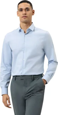 Produktbild von Olymp Hemd Slim Fit einfarbig hellblau Baumwolle