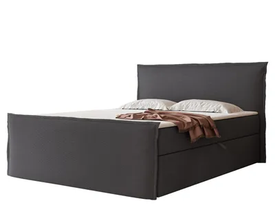 Produktbild von Boxspringbett LIZIO 180x200 Ohren-Kopfteil Bettkasten Bonellmatratze Graphit