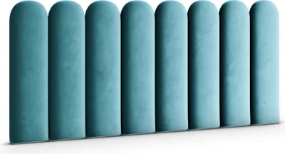 Produktbild von Muralo Polsterpaneel ovales WANDPOLSTER Wandkissen Bettkopfteil Wandpaneel Magic Velvet Meerfarbe 2223 30cm x 100cm
