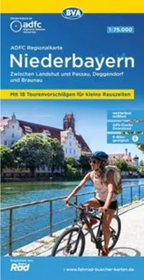 Produktbild von ADFC-Regionalkarte Niederbayern, 1:75.000, mit Tagestourenvorschlägen, reiß- und wetterfest, E-Bike-geeignet, GPS-Tracks Download