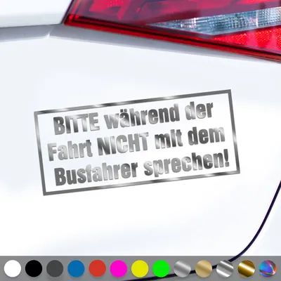 Produktbild von PantherPixel Busfahrer Aufkleber Während Der Fahrt Nicht Sprechen Sticker Auto Geschenkidee Farbe Chrom-Silber