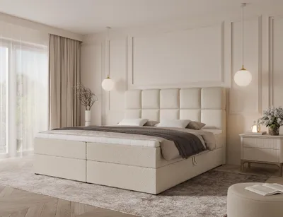 Produktbild von Emlar Boxspringbett Moya 180x200 - Komplett-Set mit Matratze und Topper - Polsterbett mit Bettkästen - Boxspringbett Beige (Quelle 02)