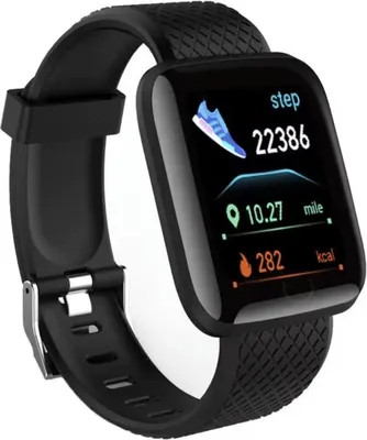 Produktbild von Smartwatch LH719 Schwarz mit Schrittzähler, Herzfrequenz- & Blutdruckmessung, Sportfunktionen und integrierter USB-Ladefunktion