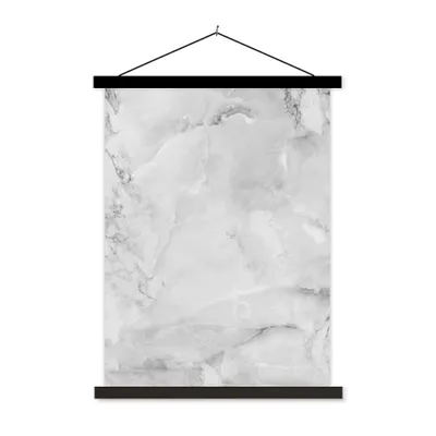 Produktbild von MuchoWow® Textilposter Marmor - Stein - Weiß - Grau - Marmoroptik 40x53 cm mit schwarzem Rahmen - Abbildung