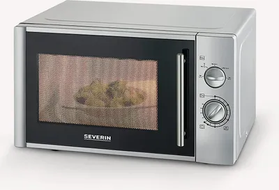 Produktbild von Mikrowelle Drehteller abnehmbar SEVERIN MW 7772 Auftauchprog nach Gewicht / Zeit MW 7772 aus Kunststoff, silber Mikrowelle Mikrowellengerät