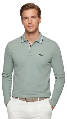 Produktbild von Boss Green Plisy Poloshirt grün normale Passform 3 Knöpfe