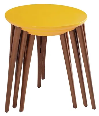 Produktbild von Holztische Beistelltische Blumenständer Set Beistelltisch Tisch Couchtisch 3tlg.