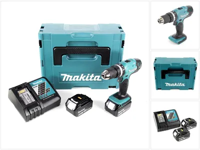Immagine prodotto di Trapano a percussione a batteria Makita DHP 453 RFJ 18V 42Nm + 2x batteria ricaricabile 3.0Ah + caricabatterie + Makpac