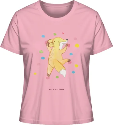 Produktbild von Mr. & Mrs. Panda Kurzarmshirt Damen Fuchs Bouldern Größe S - Baumwolle Pink - Geschenk, Oberteil, T-Shirt, Boulderhalle, Basic, Kletterhalle, Shirt, Klettern