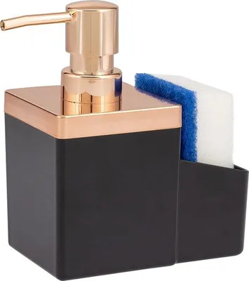 Immagine prodotto di Organizer per lavastoviglie con dosatore per detersivo e porta-strofinaccio (nero-rosa-oro)