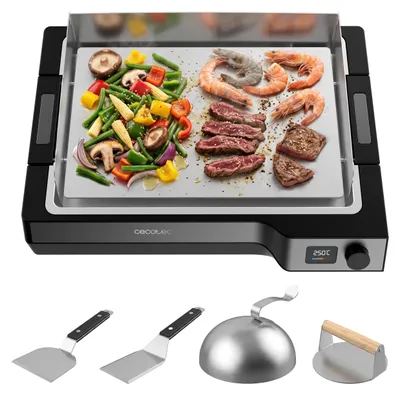 Teppanyaki-Grillplatte Edelstahl 360x225 mm, 100-250 °C, abnehmbar