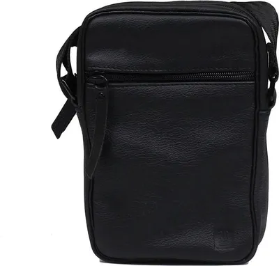Image de Sac bandoulière en cuir noir pour homme, marque Tadeusz