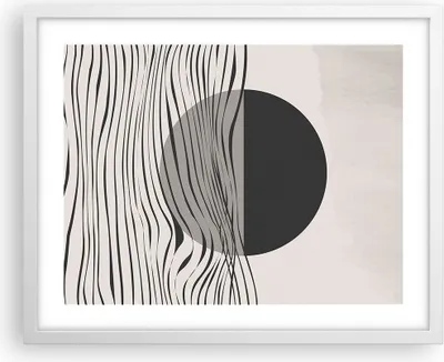 Produktbild von Gerahmtes Poster - Weißer Rahmen - Figuren Formen Geometrie - 50x40 cm - Wand Bild - Wanddeko - Wandbilder - Kunstposter - Wandposter - Bilderrahmen - Bilder - Kunstdruck - P2WAA50x40-4964