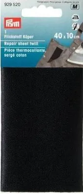 Produktbild von PRYM Flickstoff Köper (bügeln), 12 x 45 cm, schwarz