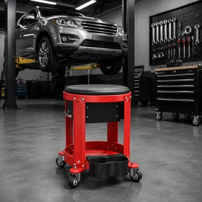 Produktbild von ACXIN Werkstatthocker Werkstatt‑Liegewagen, Kniekissen Funktion, Werkzeugaufbewahrung, Kunstleder, für Garage Werkstatt Reparatur