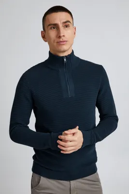 Produktbild von SOLID SDNick Herren Strickjacke Cardigan Feinstrick mit Troyer Kragen aus 100% Baumwolle