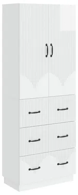 Produktbild von vidaXL Schrankset 2 pcs Hochglanz Weiß 66 x 34,5 x 87 cm Holzwerkstoff