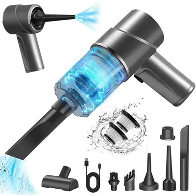 Produktbild von Drahtlose Auto-Staubsauger - Mini-Handstaubsauger - 3-in-1 Handstaubsauger - Leichtgewicht-Vakuumpumpe - 2 HEPA-Filter - 7000Pa - Grau