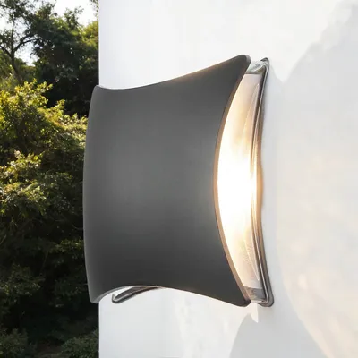 Produktbild von Design Außenwandleuchte mit sparsamer LED Technik - Schwarz - IP54 Hauswandleuchte Wandleuchte Außen