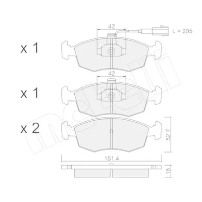 Produktbild von METELLI Bremsbeläge Satz Vorne Bremsklötze für FIAT PALIO Weekend (178DX) 22-0274-0
