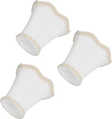 Image de 3Pcs Fabric Lamp Shade E14 Clip On Wall Lamp Candle Chandelier Lampshade Interior Decoration White