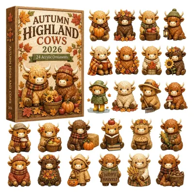 Obrázok produktu pre 2026 Highland Cow 3d Adventný Kalendár 24 Dní Odpočítavanie Figúrky Žltá