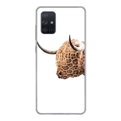 Produktbild von MuchoWow® Handyhülle Schutzhülle Hülle für Samsung Galaxy A51 Schottischer Highlander - Panther - Weiß Silikon Softcase Handy Hülle - Schutzabdeckung