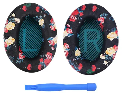 Produktbild von Ersatz Ohrpolster für Bose QC35/QC35 II -Protein PolyurethanKopfhörer  - Blumendruck