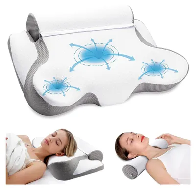 Produktbild von Memory Foam Kissen für Seitenschläfer und Rückenschläfer (Grau)