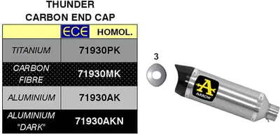 Immagine prodotto di Marmitta slip-on ARROW thunder alluminio scuro con fondello carby per Yamaha Mt-07