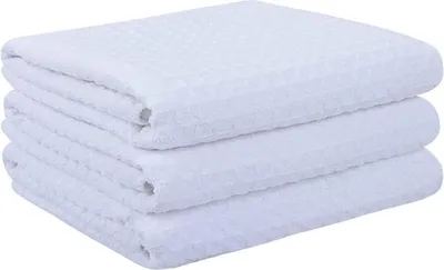 Produktbild von 3er-Pack Microfaser Geschirrtücher Waffelgewebe Weiß 40x56cm