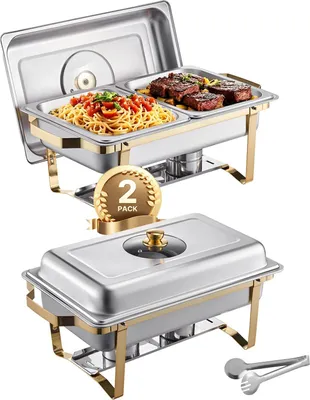 Obrázok produktu pre Chafing Dish, nerezová oceľ, odnímateľná nádrž na vodu, 2 balenia