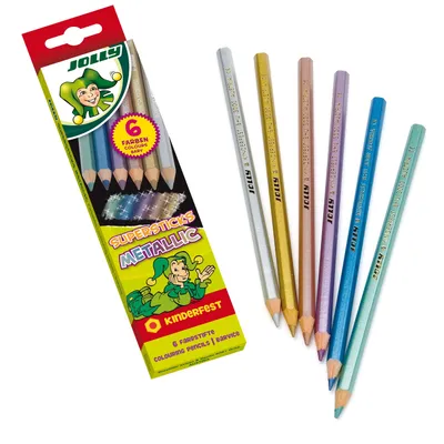 Produktbild von JOLLY Buntstifte Supersticks Metallic 6er Set - 6 verschiedene Farben - 3000-0450