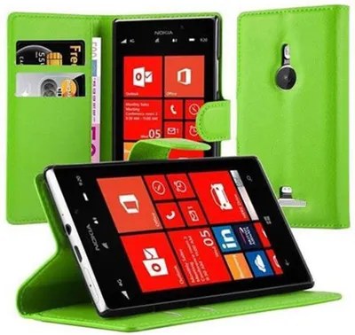 Obrázek produktu pro Cadorabo pouzdro pro Nokia Lumia 925 Protective Case v zelené barvě Kryt na mobilní telefon s magnetickým zavíráním