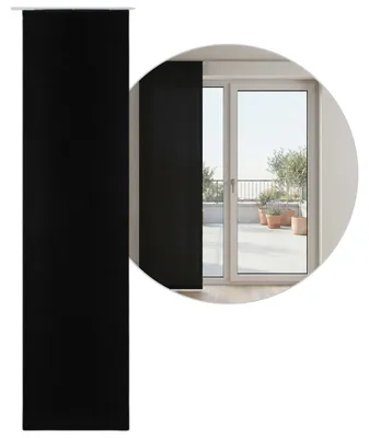 Produktbild von Beautex Blackout Schiebegardine blickdicht, inkl. Zubehör, Größe und Farbe wählbar,60x245cm,Schwarz