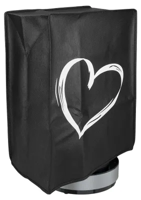 Produktbild von kwmobile Hülle für Ninja CREAMi Abdeckung - Abdeckhaube für Küchenmaschine, Staubschutz in Weiß Schwarz, Tasche Herz Brush