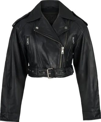 Produktbild von Rosa Damen Echtleder Lederjacke Schwarz XL