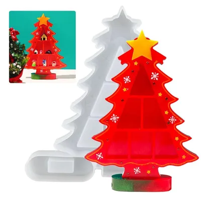 Productafbeelding van Siliconen mal voor kerstboom, geschikt voor epoxyhars, gietvorm voor kerstdecoraties