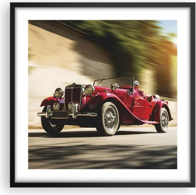 Produktbild von Gerahmtes Poster - Schwarzer Rahmen - Mg Rot Auto - 50x50 cm - Wand Bild - Wanddeko - Wandbilder - Kunstposter - Wandposter - Bilderrahmen - Bilder - Kunstdruck - Wandbild - P2BAC50x50-4364