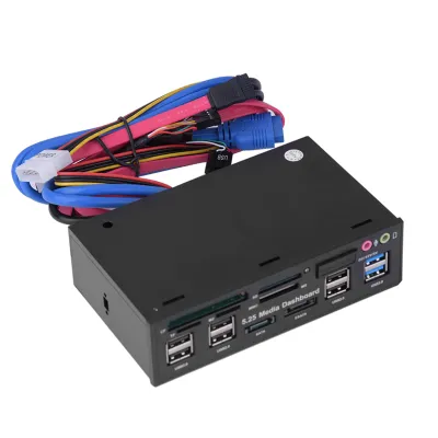 Obrázek produktu pro 5,25palcový mediální panel, přední panel, rozbočovač USB 3.0/2.0, eSATA, SATA audio, čtečka více karet